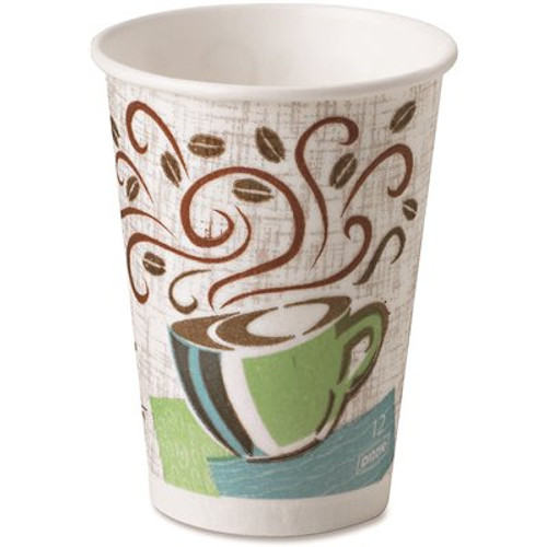 DIXIE Perfectouch 12 oz. Coffee Haze Insulated Hot Paper Cup (500 Disposable Cups per Case)