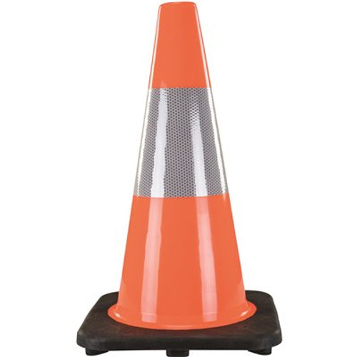 Orange PVC 18 in. Traffic Cone with Reflective Collar