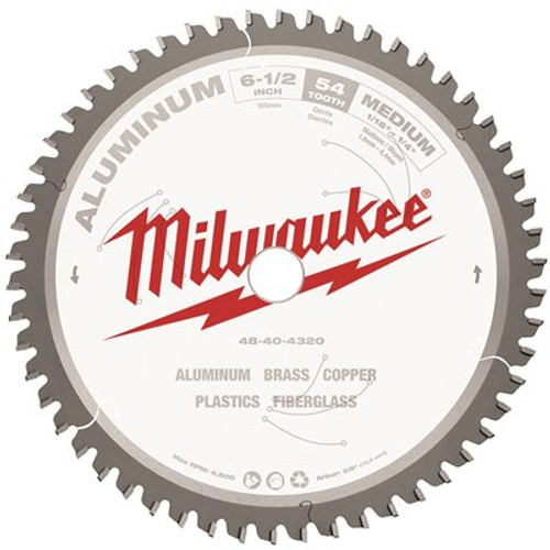 Milwaukee 6-1/2 in. x 54 Carbide Teeth Aluminum Cutting Circular Saw Blade