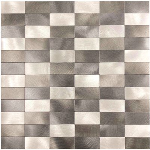 DIP Stack Silver Metallic Mix 12 in. x 12 in. Peel and Stick PVC Aluminum Tile Backsplash (10 sq. ft. per Case) DIP Stack Silver Metallic Mix 12 in. x 12 in. Peel and Stick PVC Aluminum Tile Backsplash (10 sq. ft. per Case)