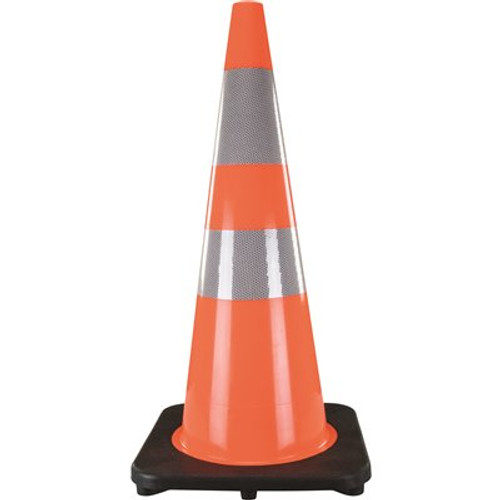 Orange PVC 28 in. Traffic Cone with Reflective Collars