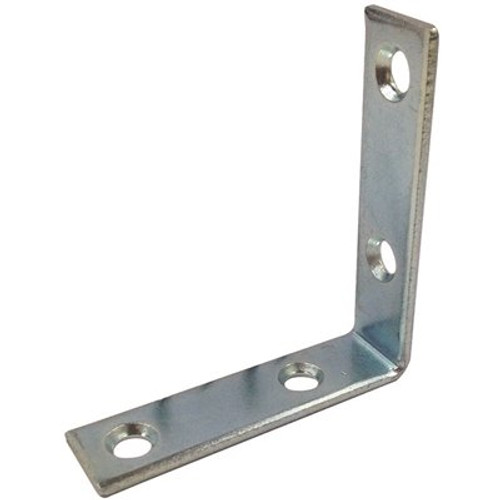 Prime-Line Corner Bracket, 2-1/2 in., Steel Construction, Zinc-Plated, L-Angle (4-pack)