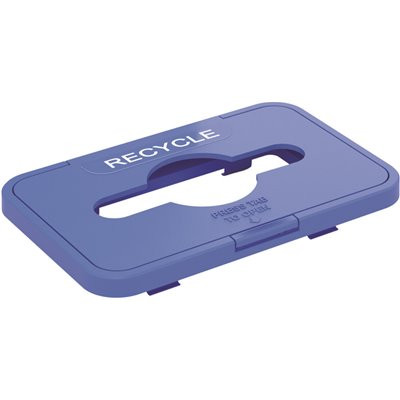 Blue Rectangular Open Top Recycle Bin Lid for HLS Commercial Rectangular Open Top Bin HLS16UOT, HLS18UOT, or HLS21UOT