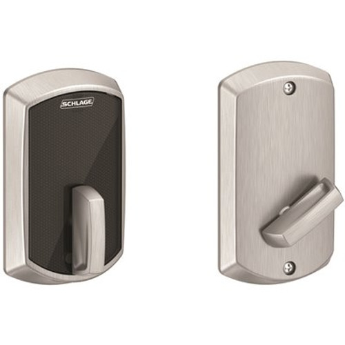 Schlage BE Satin Chrome Control Smart 1-Sided Keyless Deadbolt with Greenwich Trim