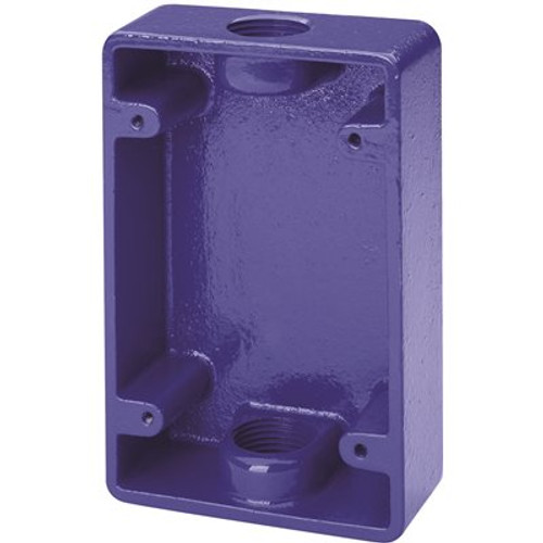 4.75 in. x 3.125 in. x 1.0625 in. Plastic Blue 2-Gang Back Box