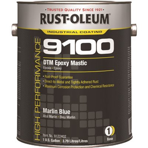 Rust-Oleum 1 gal. 9100 System Part A Marlin Blue DTM Interior/Exterior Epoxy Mastic Paint