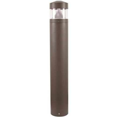 SOLUS Line-Voltage Bronze LED Landscape Bollard Light Exterior with Surface Mounted Aluminum Construction