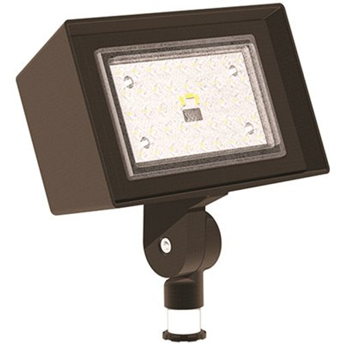 Hubbell Outdoor Lighting Ratio 26 Watt Dark Bronze Outdoor Integrated LED Flood Light with Photocontrol, 4000K