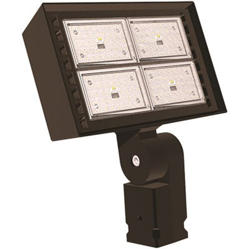 Ratio 320-Watt Equivalent Large Dark Bronze Outdoor Integrated LED Flood Light, Knuckle Mount, 4000K