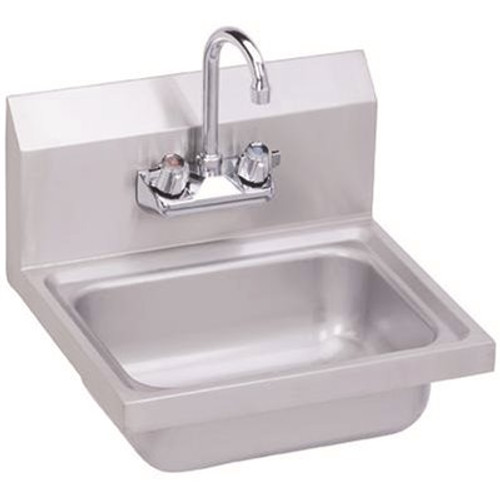 Elkay 17 in. Stainless Steel Single Compartment Commercial Kitchen Sink with Faucet