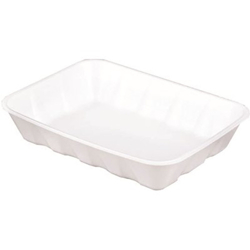 Genpak White PS Foam Disposable Meat and Poultry Supermarket Trays (100 per Case)