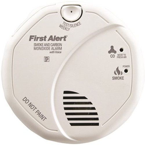 Smoke and Carbon Monoxide Hardwired Combination Alarm with Battery Backup and Voice, Contractor (6-Pack)