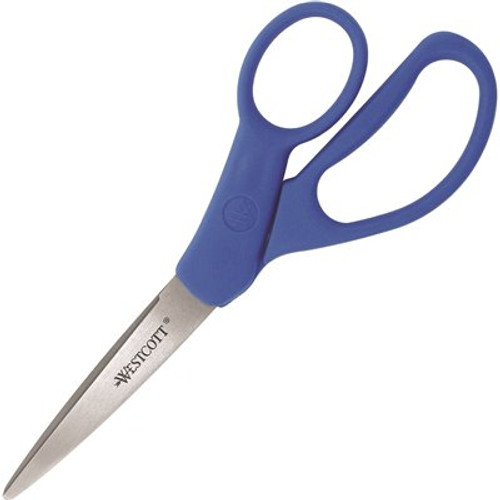 Westcott 3.25 in. Stainless Steel Offset Handle Straight-Left/Right Steel Shears