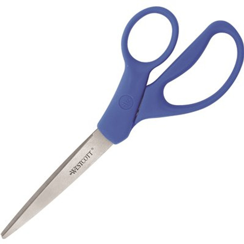 Westcott 3.50 in. Straight 8 in. Stainless Steel Straight-Left/Right Office Shears
