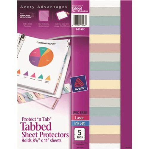 Avery Tabbed Sheet Protectors, Clear (5-Pack)