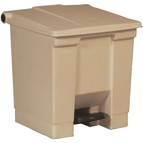 Rubbermaid Commercial Products 8 Gal. Step-On Beige Trash Can