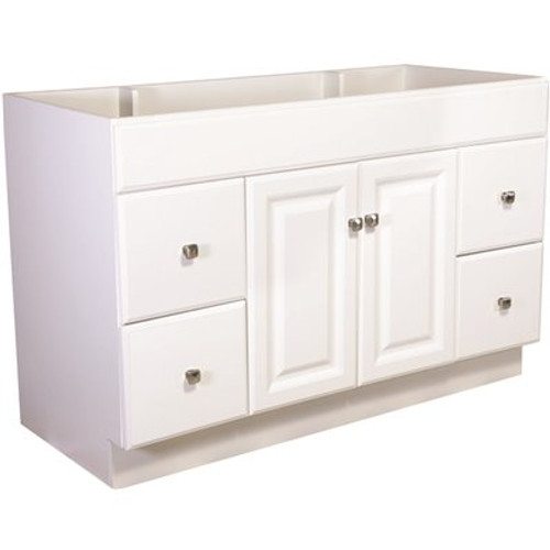 Design House Wyndham 48 in. 2-Door 4-Drawer Bath Vanity Cabinet Only in Semi-Gloss White (Ready to Assemble)