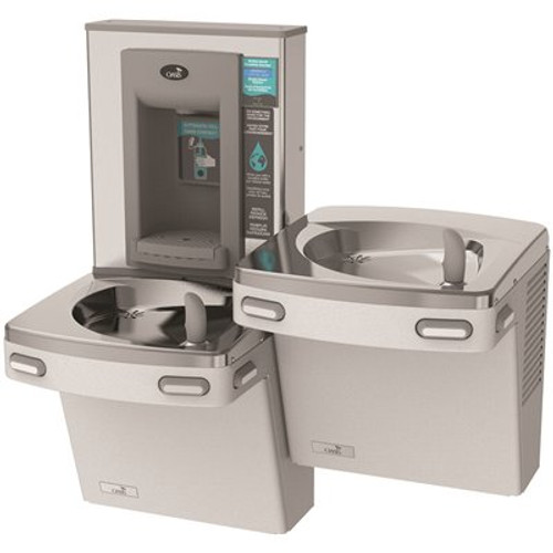 OASIS VersaCooler II COMBO ADA, Greystone Electronic Bottle Filler and Bi-Level Drinking Fountain