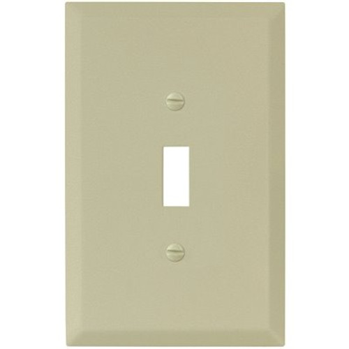 Titan3 Ivory Textured 1-Gang Toggle Jumbo Metal Wall Plate