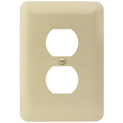 Titan3 Ivory Smooth 1-Gang Duplex Maxi Metal Wall Plate