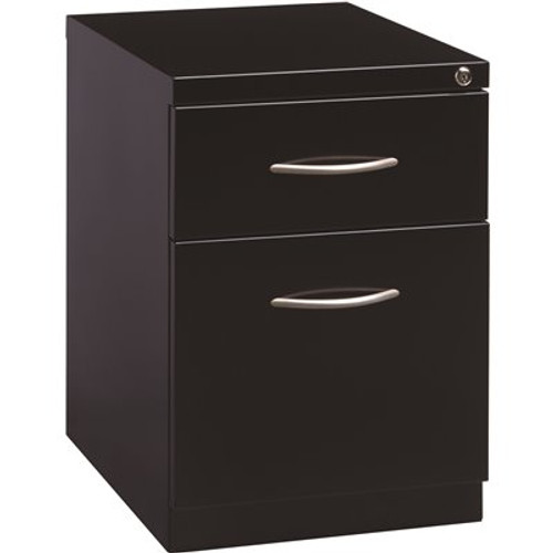 Hirsh 20 in. D Black Mobile Pedestal File Cabinet with Arch Pull