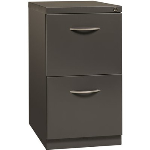 23in Deep Charcoal Metal Mobile Pedestal File Cabinet 2 Drawer File-File with Arch Pull, for Home and Office Letter Size