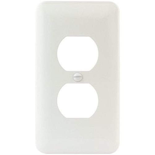 Titan3 White Smooth 1-Gang Duplex Princess Metal Wall Plate