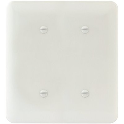 Titan3 White Smooth 2-Gang Blank/Blank Princess Metal Wall Plate