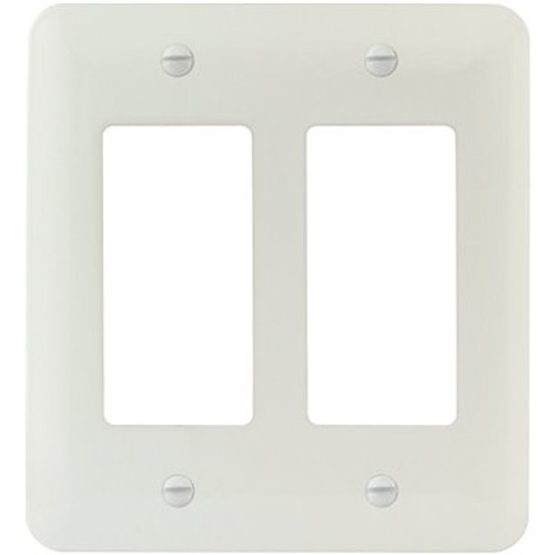 Titan3 White Smooth 2-Gang Rocker Princess Metal Wall Plate