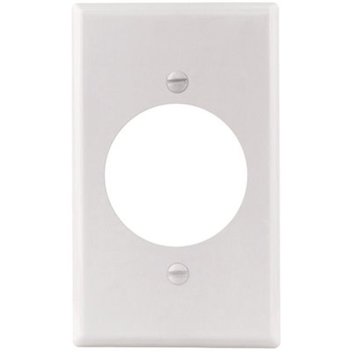 Titan3 White Smooth 1.406 in. 1-Gang Single Receptacle Standard Metal Wall Plate