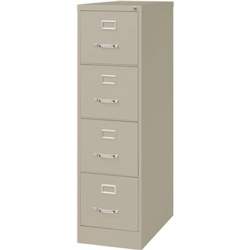 Hirsh 26.5 in. D Light Gray 4-Drawer Letter Width Vertical File Cabinet