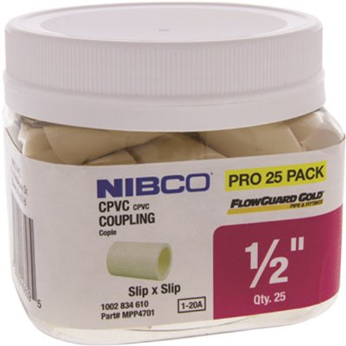 NIBCO 1/2 in. CPVC CTS Socket x Socket Coupler Fitting