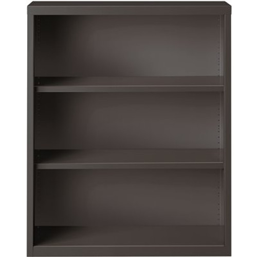 Hirsh 42 in. High Charcoal Metal 3-Shelf Standard Bookcase with Adjustable Shelves