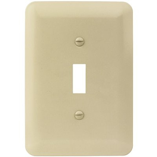 Titan3 Ivory Smooth 1-Gang Toggle Maxi Metal Wall Plate