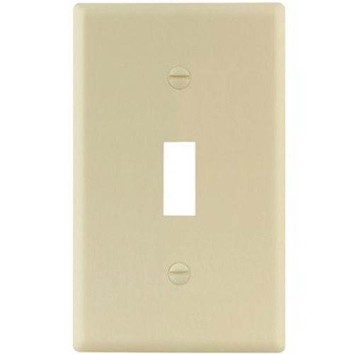 Titan3 Ivory Smooth 1-Gang Toggle Standard Metal Wall Plate