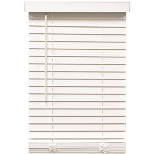 Home Decorators Collection White Cordless Room Darkening Faux Wood Blind 2 in. Slats 30 in. W x 72 in. L