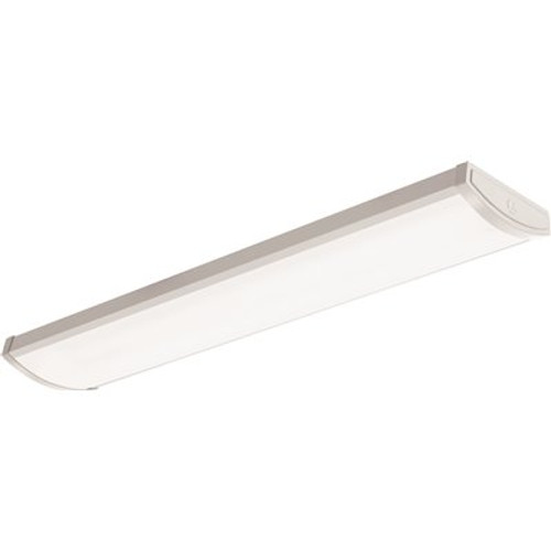 Lithonia Lighting Contractor Select 4 ft. 40-Watt 5000 Lumens Integrated LED Dimmable White Wraparound Light Fixture, 4000K