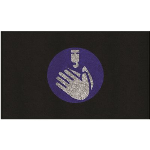 M+A Matting 3 ft. x 5 ft. Hand Sanitizer Icon Floor Mat Hygiene Reminder or Message Mat for Hand Sanitizer Station