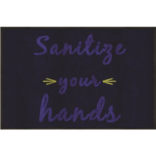 M+A Matting 2 ft. x 3 ft. Sanitize Your Hands Floor Mat Reminder or Message Mat for Hand Sanitizer Station