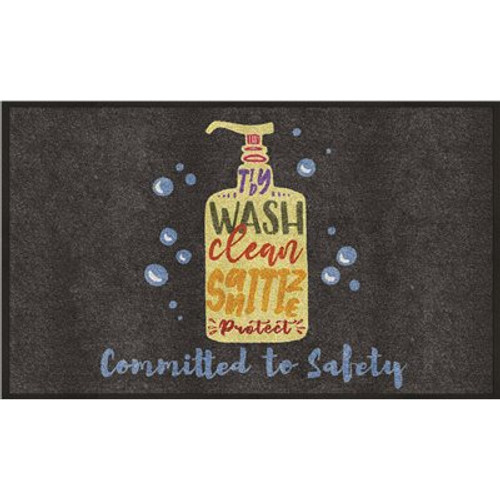 M+A Matting 3 ft. x 5 ft. Committed to Safety Floor Mat Remind Customers You're Committed To Their Safety