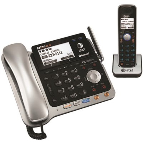 AT and T DECT 6. 0 2-Line Corded/Cordless Bluetooth Phone System