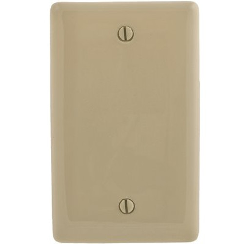 HUBBELL WIRING 1-Gang Ivory Box Mount Blank Wall Plate