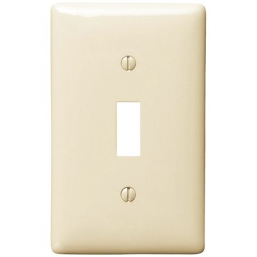 HUBBELL WIRING 1-Gang Light Almond Toggle Wall Plate