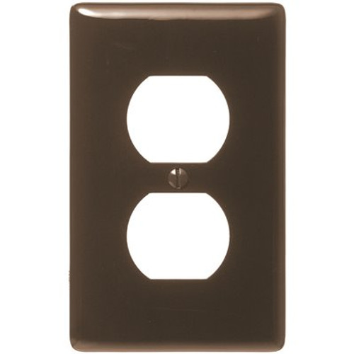 HUBBELL WIRING 1-Gang Duplex Wall Plate - Brown