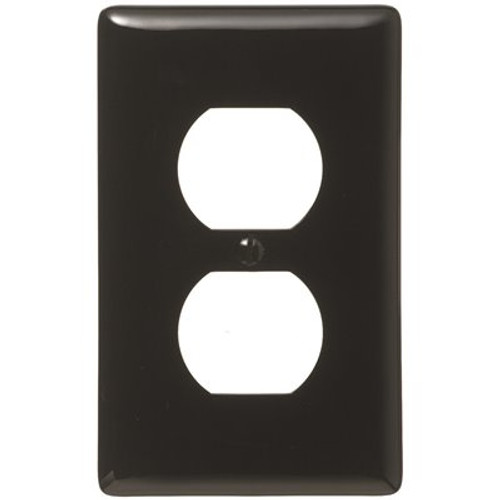 HUBBELL WIRING 1-Gang Duplex Wall Plate - Black