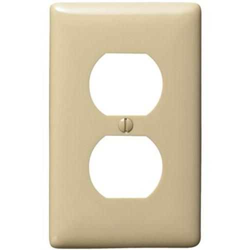 HUBBELL WIRING 1-Gang Medium Size Duplex Wall Plate - Ivory