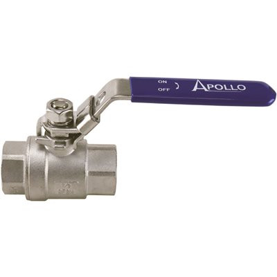Apollo 1/2 in. x 1/2 in. Stainless Steel FNPT x FNPT 2-3/4 in. L Full-Port Ball Valve with Latch Lock Lever