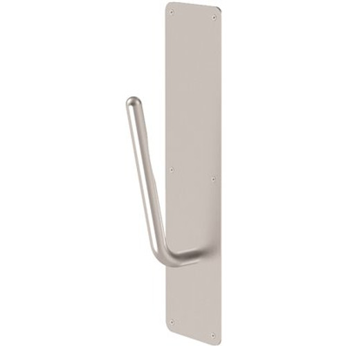Rockwood 4 in. x 16 in., 4 in projection, 3/4 in. Pull Diameter MicroShield Stainless Steel Plate Hospital Pull with Plate