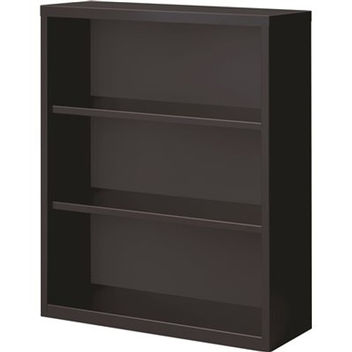 Lorell Fortress Black Powder Coated Steel 3 Shelf Bookcase