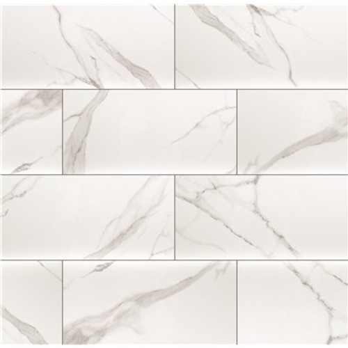 MSI Dymo Statuary White Glossy 12 in. x 24 in. Glazed Wall Ceramic Tile (16 sq. ft./Case)